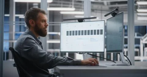 Server Rack Indicators and Real Time Infrastructure Metrics in Data Center Stock Photos