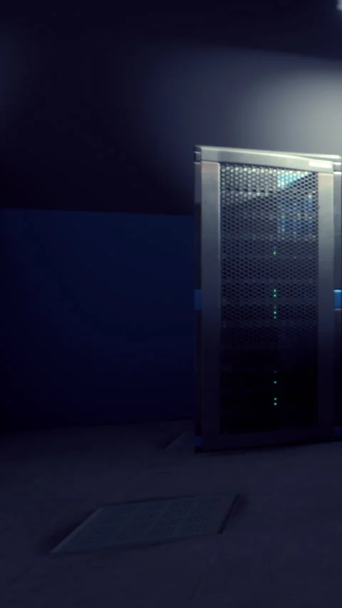 Server rack inside a data center during the day Stock Footage 338374045