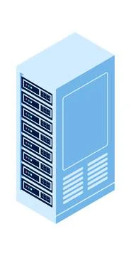 Server rack isolated isometric vector icon Stock Illustration