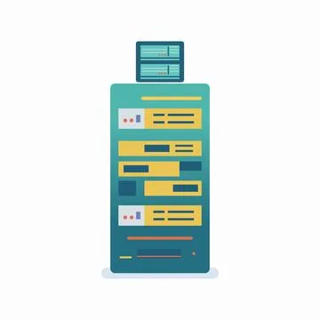 Server rack isolated on white background Stock Illustration