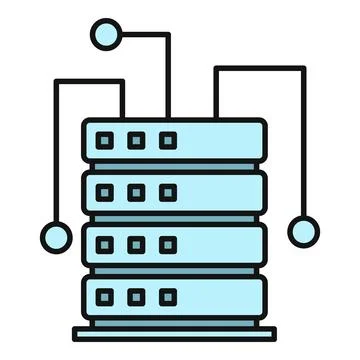 Server rack linking data, network, and cloud computing Stockillustratie