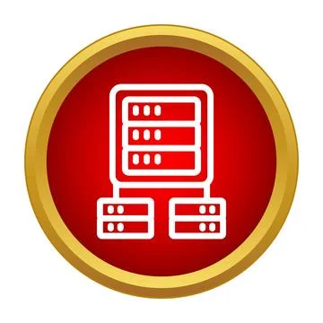Server rack linking multiple database storage units Stock Illustration