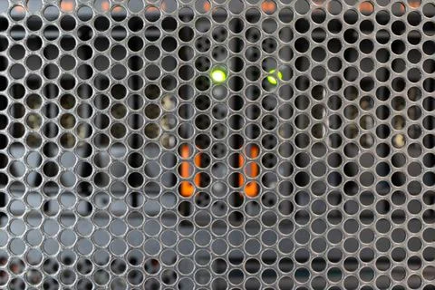Server Rack Mesh Door Stock-Fotos