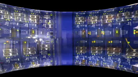 Server Rack Motion Mapping Stock Footage 24719327