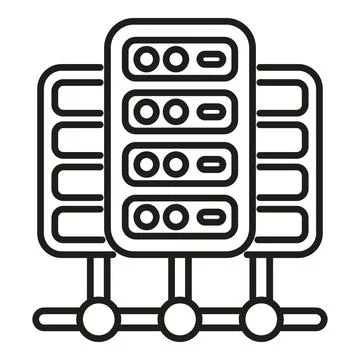 Server rack network connection data hosting icon 스톡 일러스트