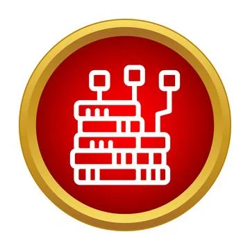 Server rack network data storage icon Stock Illustration
