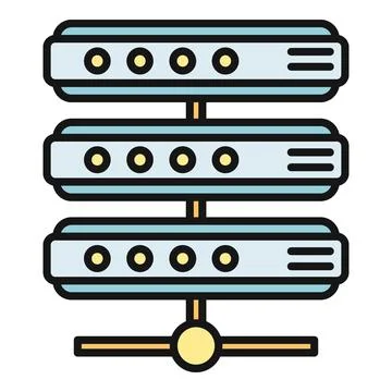 Server rack network data storage infrastructure icon Stock Illustration