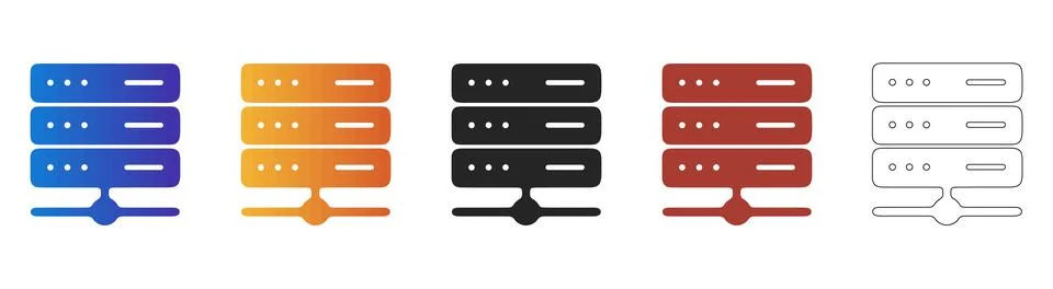 Server rack network icon for data hosting 库存插图