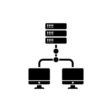 Server Rack Network Sharing Data Transfer Icon イラスト素材