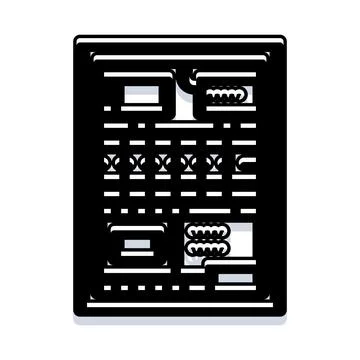 Server rack with organized data storage system Stock Illustration