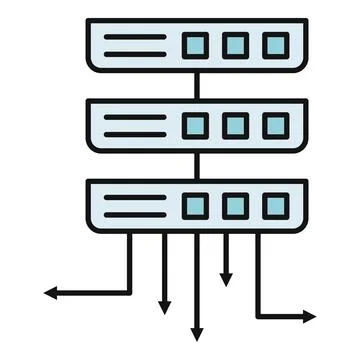 Server rack organizing data distribution icon イラスト素材