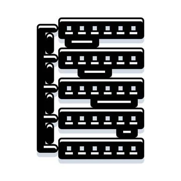 Server rack organizing data storage and network infrastructure Stock Illustration