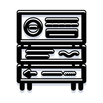 Server rack organizing data storage technology infrastructure イラスト素材
