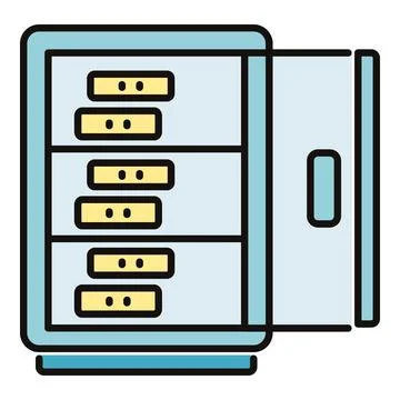 Server rack organizing datacenter cloud computing storage icon Illustrazione stock