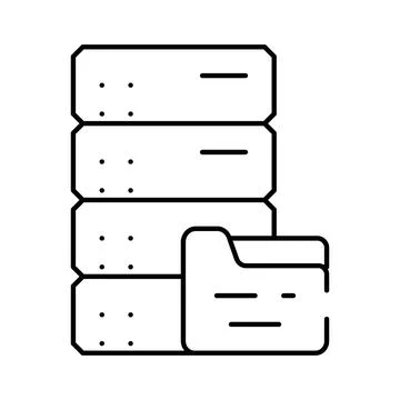Server rack organizing digital files and database folders イラスト素材