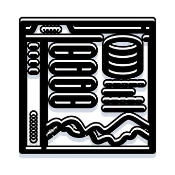Server rack organizing digital information data technology イラスト素材