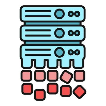Server rack organizing falling data blocks concept Stockillustratie