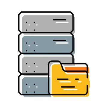 Server rack organizing files and data storage Stock Illustration