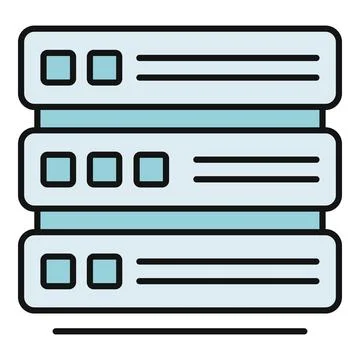 Server rack organizing global database information storage Stock Illustration