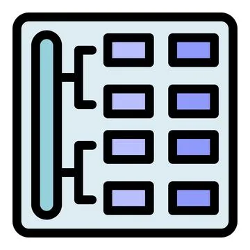 Server rack panel showing network connections and data flow Stock Illustration