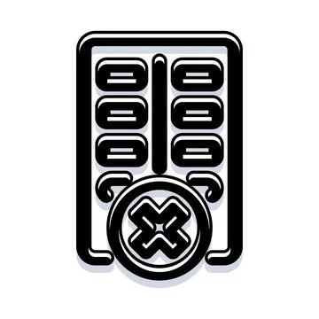 Server rack with red error cross icon Stock Illustration