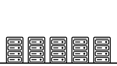 Server Rack Row Icon Stock Footage 343509652