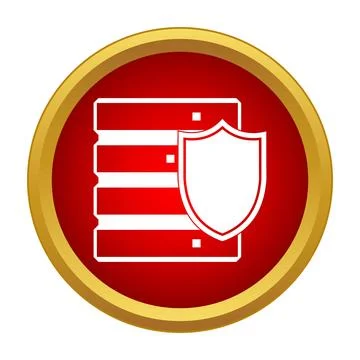 Server rack with shield protecting database infrastructure Illustrazione stock