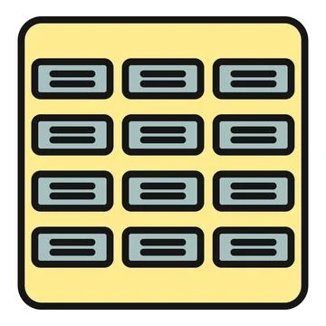 Server rack showing grouped hard drives in a data center Stockillustratie