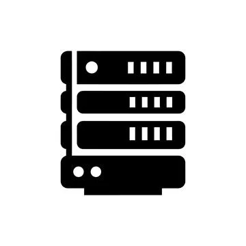Server Rack Silhouette Data Storage Icon Stock Illustration