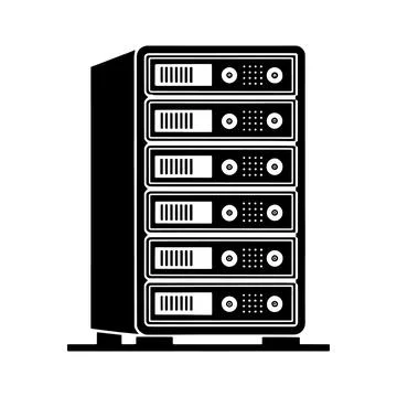 Server Rack Silhouette Stock Illustration