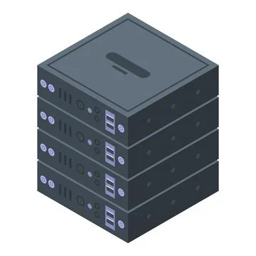Server rack storage icon, isometric style Stock Illustration