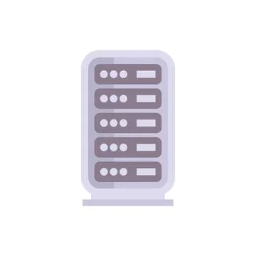 Server rack storing data in data center flat icon イラスト素材