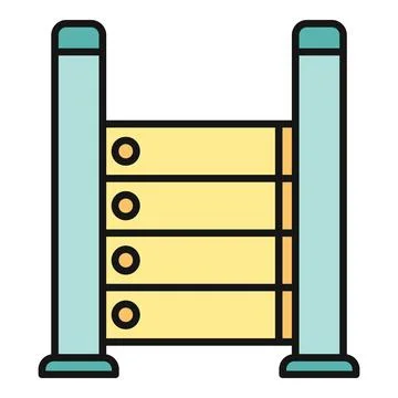 Server rack storing data with multiple disk drives イラスト素材