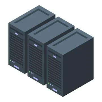 Server rack system storing big data in datacenter Stock Illustration