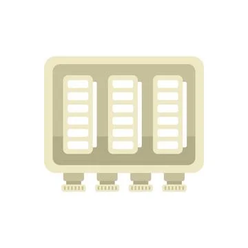 Server rack system storing digital information in data center Stock Illustration
