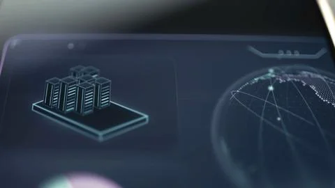 Server rack tile opens data center management Stock Photos