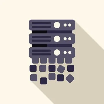 Server rack transforming into binary code data stream Stock Illustration