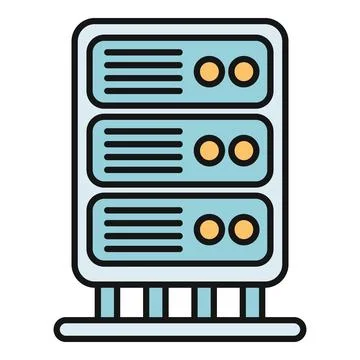 Server rack unit hosting data storage illustration Stockillustratie