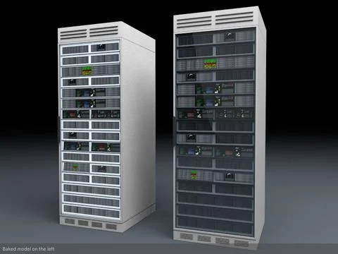 Server Rack Unit Mid Poly 3D Model
