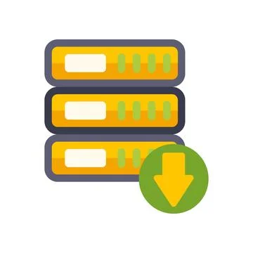 Server rack units showing data download process Stock Illustration