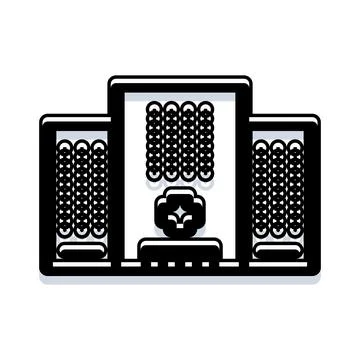 Server racks cloud computing data center network Illustrazione stock