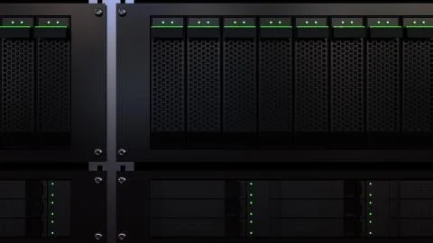 Server racks. Cloud storage technology or modern data processing center concepts Stockillustratie