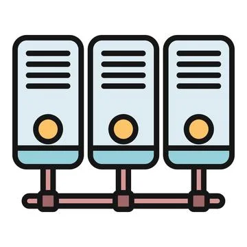 Server racks creating data network technology concept イラスト素材