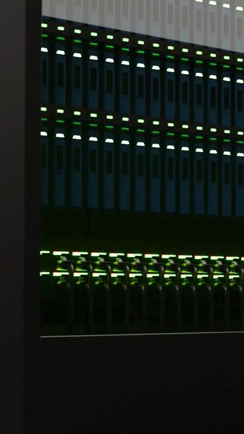 Server racks in dark  data center Stock Footage 331803659