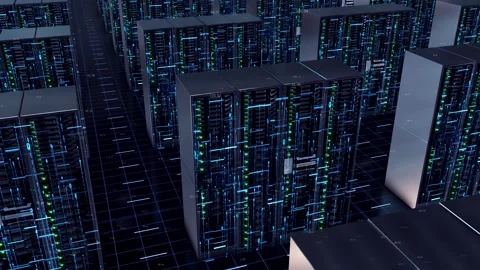 Server racks in data center computer room Stock Footage 328387117