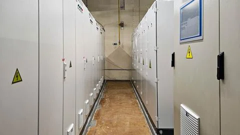 Server racks in data center room Stock Photos