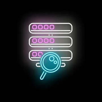 Server racks with magnifying glass searching data イラスト素材