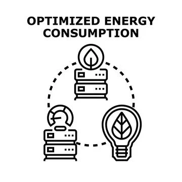 Server racks optimizing energy consumption with green technology イラスト素材