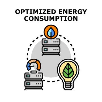Server racks optimizing energy consumption with green technology Illustrazione stock
