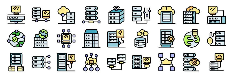 Server racks powering data centers, ensuring efficient network connectivity a Stock Illustration